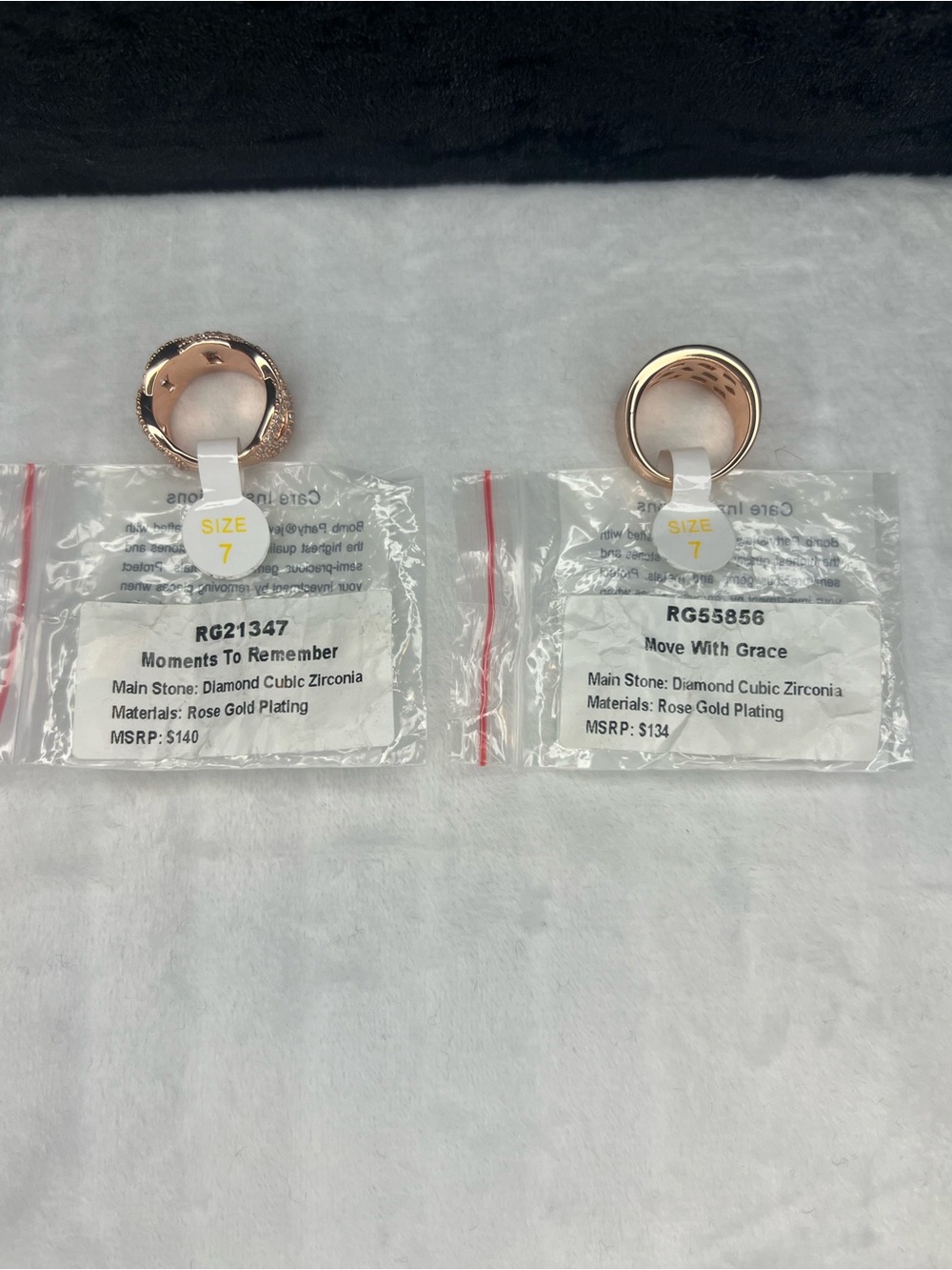 Bomb Party Jewelry Bundle Rings Size 7 Necklace Earrings Rose Gold CZ Set Gift - Picture 2 of 5